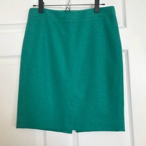 Jcrew Factory Wool Green Pencil Skirt